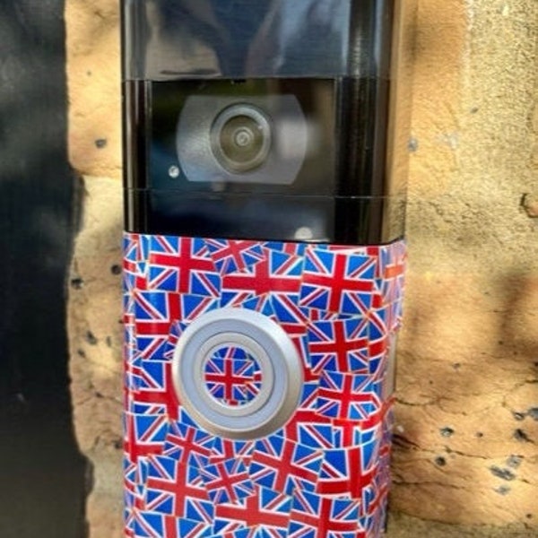 Ring Doorbell Union Flag UK Decal Sticker for Ring Doorbell 2, 2nd Gen, 3 / 4,  Pro, Pro 2 or Peephole, Removable Vinyl,
