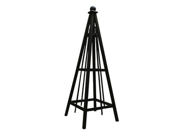 6&#39; Obelisk with Solid Stain | Solid Pine Plant Stand| Slate Black | Stable and 4 Season Weather Resistant | Sphere or Spire