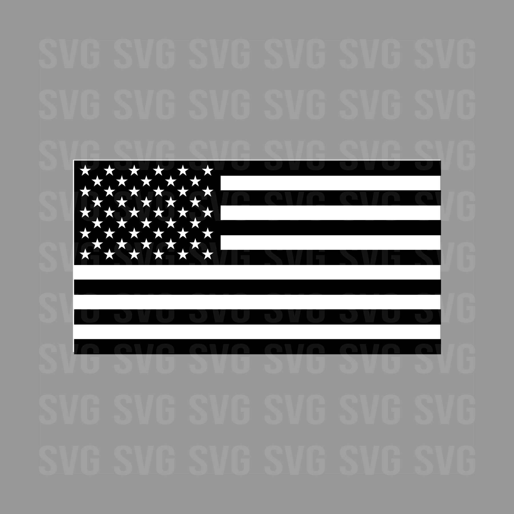 USA Flag Svg Black and White Flag Svg American Flag 4th of Etsy