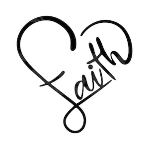 Faith Heart SVG, Faith Svg, Jesus SVG, Religious Svg, Faith and Heart Svg, Love Svg, Heart Svg, Beautiful Svg, Iron On Svg, Cricut, Cameo