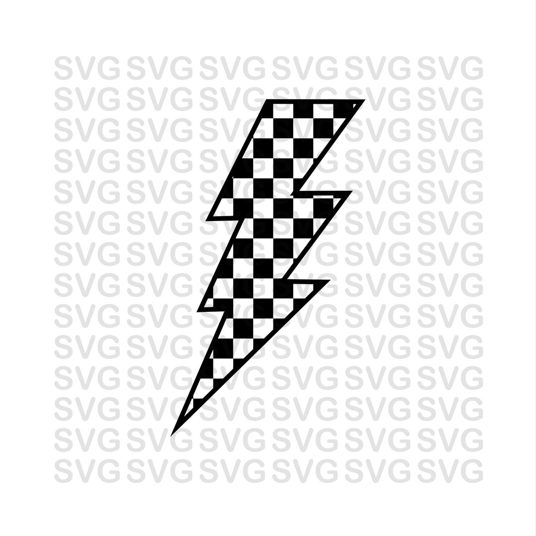Lightning Bolt Svg, Checkered Svg, Lightning Bolt Checkered Flag, Png