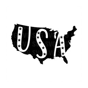 USA Karte Svg, Rot Weiß und Blau Usa Karte, Dxf, Png, Sublimation Svg, Digitaler Download, Svg für Cricut, 4. Juli Svg, Independence Day Svg