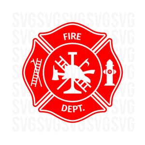 Fire Dept svg, Firefighter svg, Maltese Cross svg, fireman, fire department, fire fighter svg Printable, Cricut & Silhouette fil, Png, Dxf