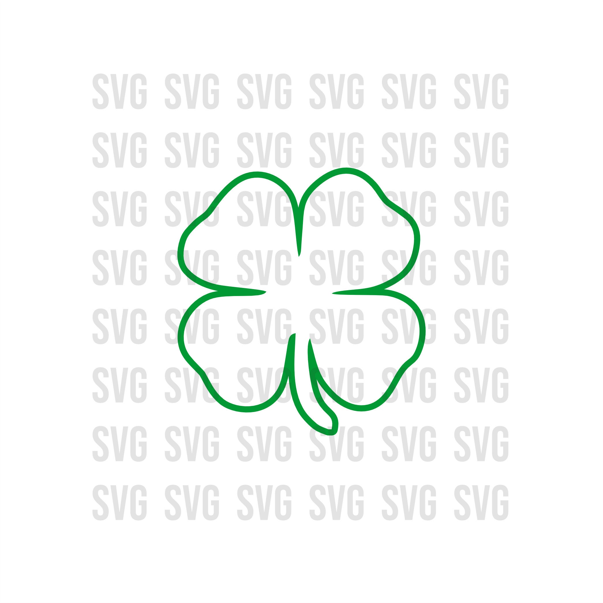 Clover Svg 4 Leaf Clover Outline Svg Irish Clover Svg St. - Etsy México