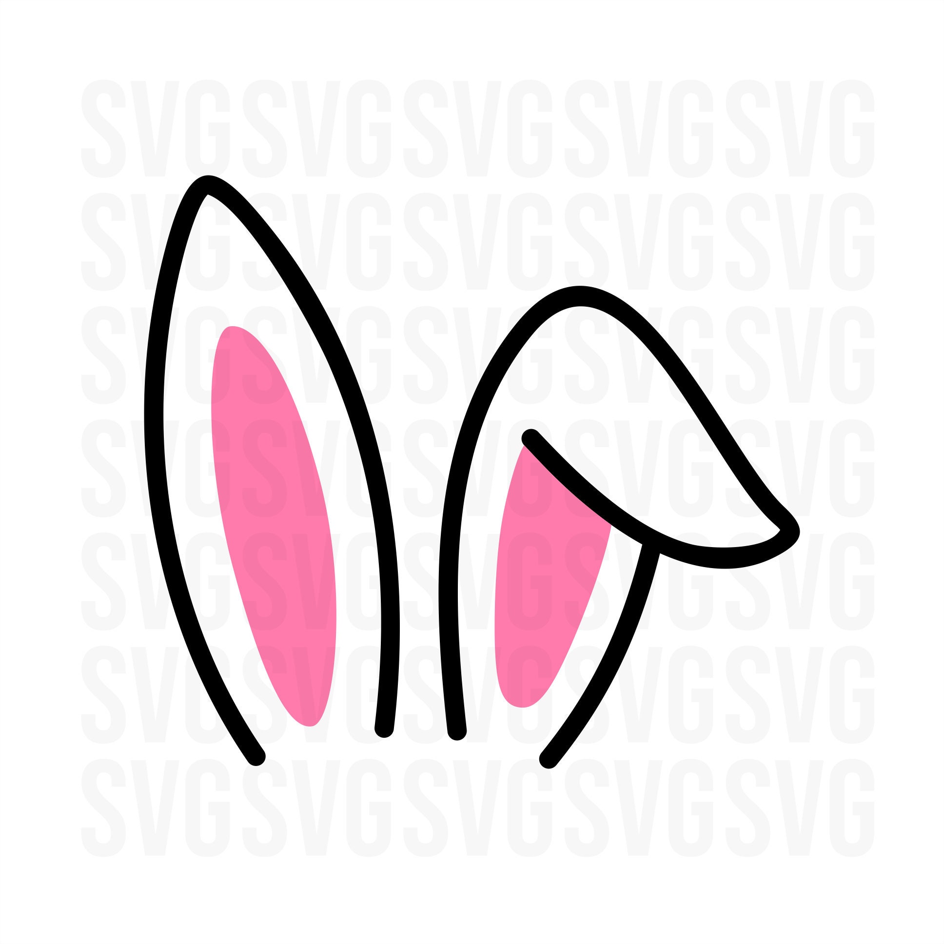 Bunny Ears Svg, Cute Bunny Ears Svg, Bunny Rabbit Svg, Easter Svg, Png, Dxf  
