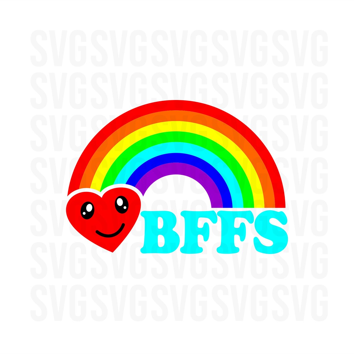 Best Friends Svg Bffs Svg Rainbow Svg Cute Rainbow Svg Etsy Australia