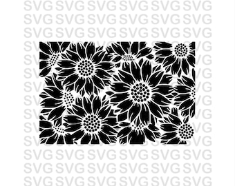Solros Svg, solrosmönster svg, bilklistermärken, blommor, png, svg-fil för Cricut, hög upplösning