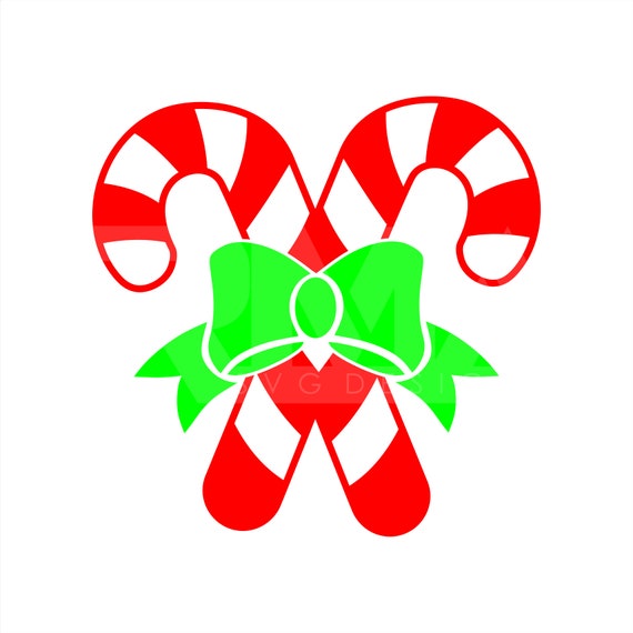 Candy Cane With Bow SVG Candy Cane Cut File Candy Cane | Etsy