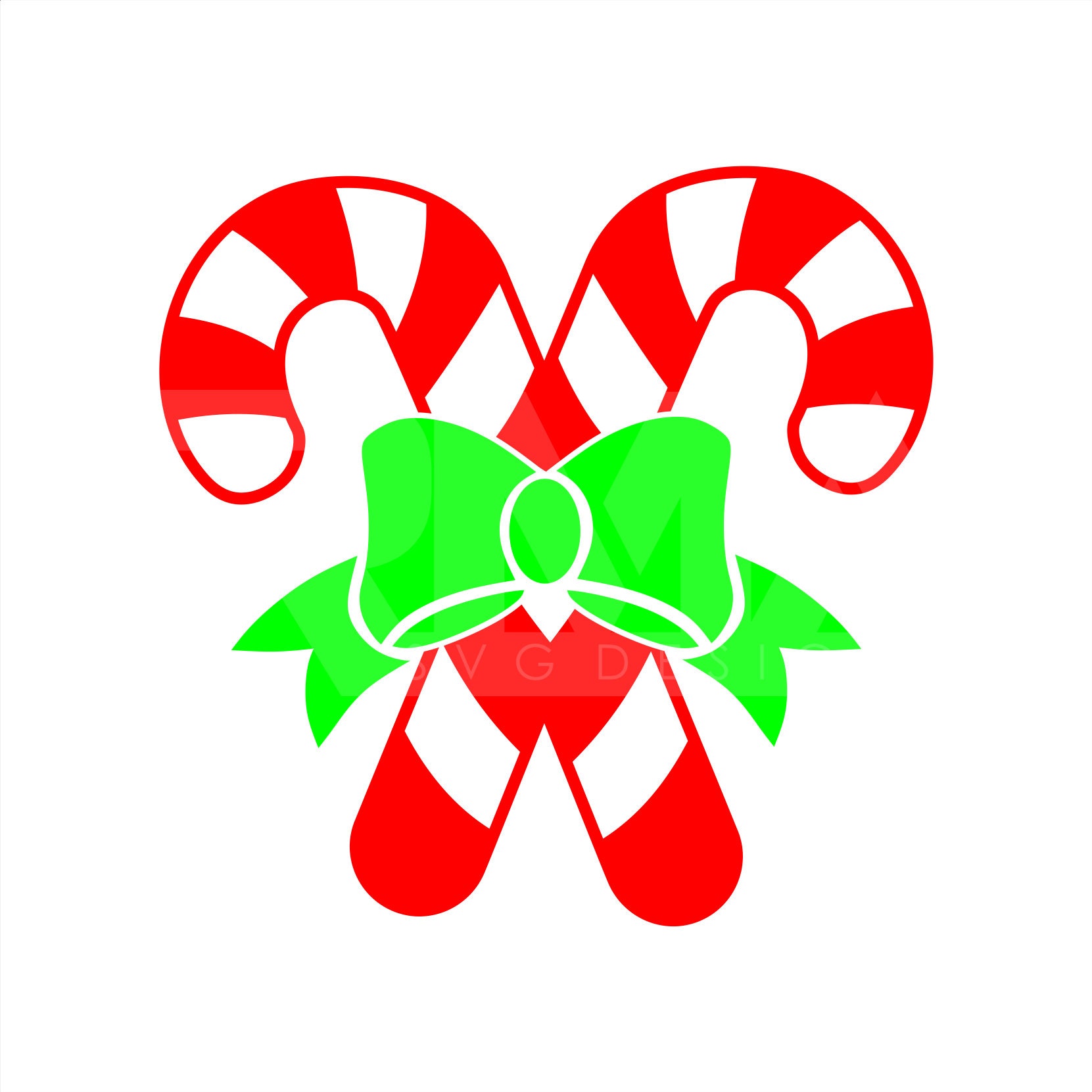 Candy Cane With Bow SVG, Candy Cane Cut File, Candy Cane Cricut, Candy ...