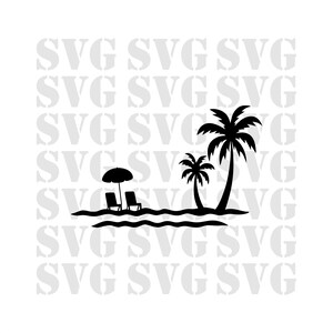 Palm Trees Svg, Beach Svg, Beach Chairs Svg, Silhouette Svg, Summer Svg, Vacation Svg, Custom Vacation Svg, Png, Digital Download