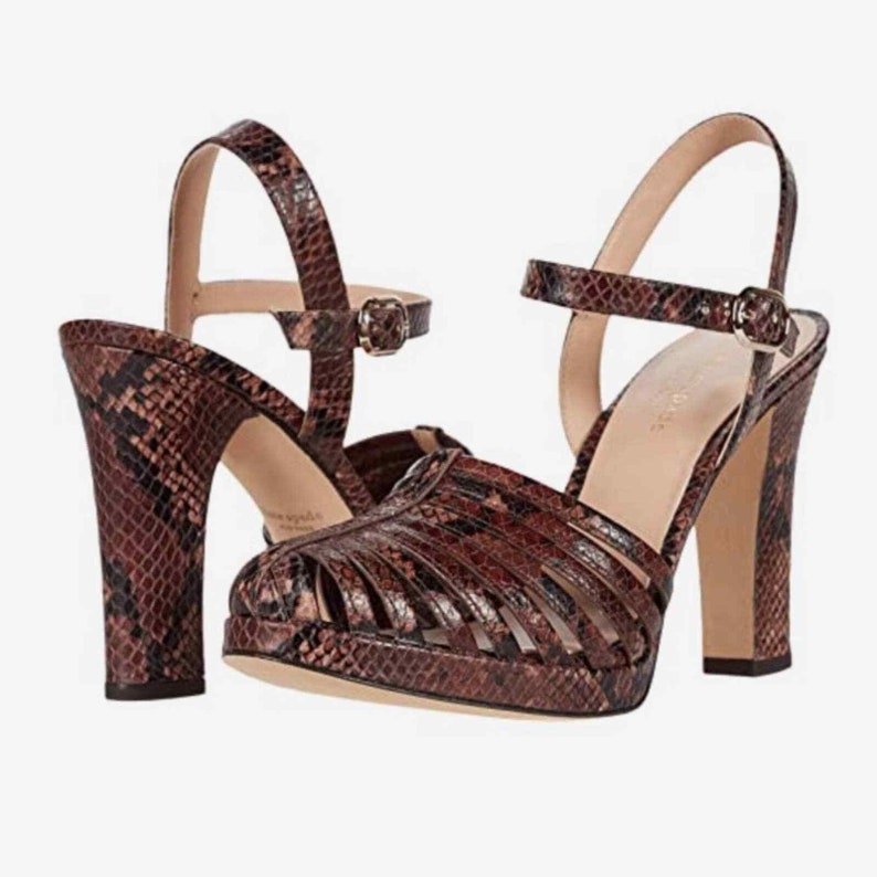 Kate Spade campania Snakeskin Embossed Sandals Size shops 8 NEW
