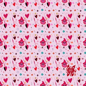 Motif floral sans couture ludique | Joli papier numérique rose et rouge | Design printemps-été audacieux pour scrapbooking, travaux manuels, textiles