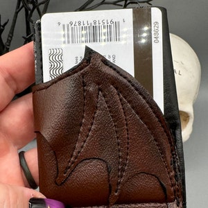 Brązowy nietoperzowy portfel na karty, smok, gotycki, prezent, unisex