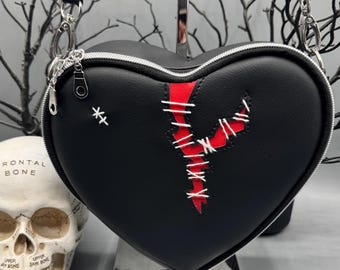 Broken Heart Crossbody bag, Goth, Gift