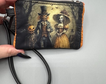 Jack-O-Lantern Family Wallet: Limited Edition Spooky, Quilted Wristlet, Wristlet, Coin Pouch, Goth, Gift