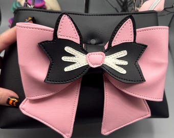 Bolso con lazo de gato, rosa y negro, gótico, regalo