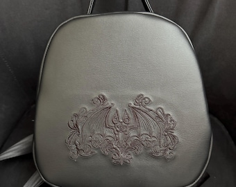 Victorian Goth Black Bat, Backpack, Embroidery, Goth, Gift
