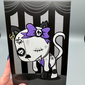 Stampa artistica del gatto Hekaterin, Giorno del filo, Carta Premium, Goth, Regalo