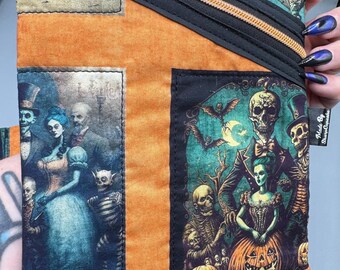 Small Monster Friends 2 E-Reader Book Sleeve: Spooky Panel, Quilted, Sleeve, Halloween, Goth, Gift
