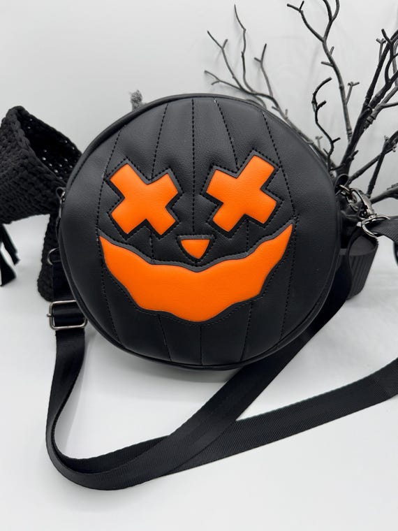 Halloween Themed Round Crossbody Bag Pumpkin Halloween Round Bags, Halloween, Pumpkin,witchy Bag  main image 3