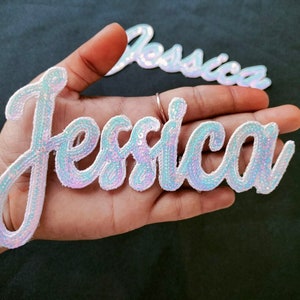 Sequins Name PatchsEmbroidered For Jacket T-shirt On Patch