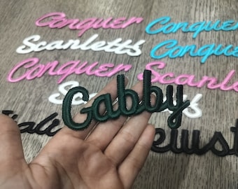 Toppa con nome ricamato personalizzato, applicazione termoadesiva