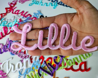 Personalized Iron On Name Patch, Embroidered Applique