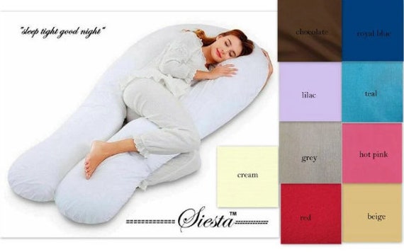 12Ft U Pillow Body/Bolster Support Maternity Pregnancy Support Pillow with Case 