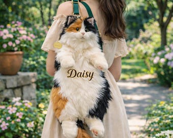 Plush Custom Cat Backpack – Soft Toy Shoulder Bag for Girls' Gifts