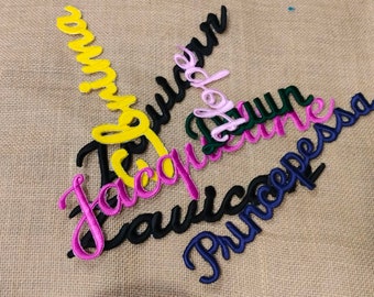 Embroidery Custom Personalized Name Patches, Name Patch with Cursive Script Font for Christmas Stocking