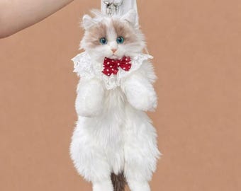 Kawaii Plush Cat Shoulder Bag Cute Fluffy Kitty Crossbody Purse for Girls & Gift