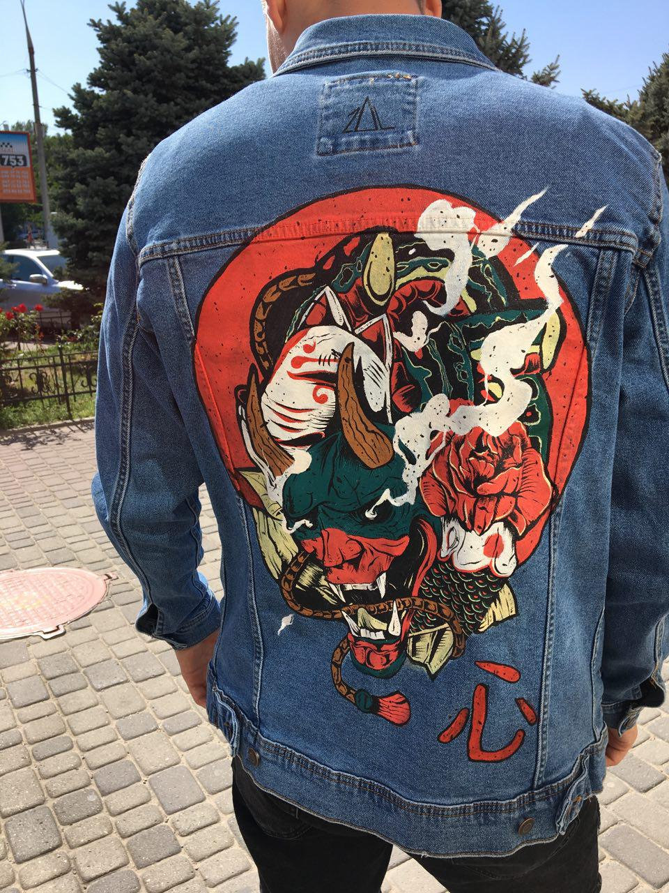 painted denim jacket mens