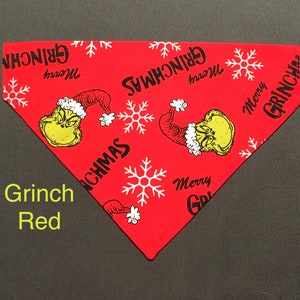 Bandana pour chien Grinch Bandana de Noël pour chien, bandana pour animaux de compagnie de vacances, bandana sur le collier, bandana pour chien en canne de bonbon
