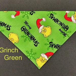Bandana de Noël pour chien, bandana pour animaux de compagnie, bandana sur le collier, bandana pour chien père noël, bandana pour chien Grinch