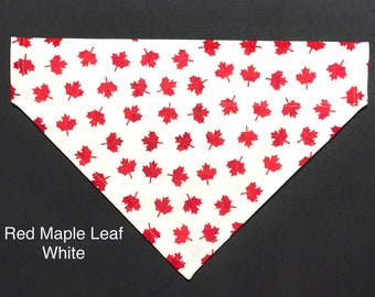 Celebrations, Canada Day Dog Bandana, Slide Over the collar Dog Scarf, Canada Day Pet Gear, Maple Leaf Dog scarf