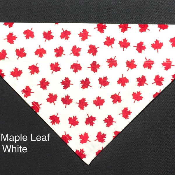 Celebrations, Canada Day Dog Bandana, Slide Over the collar Dog Scarf, Canada Day Pet Gear, Maple Leaf Dog scarf