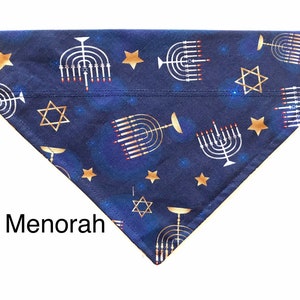 Hanukkah Dog Bandana,  Holiday Pet Bandana, Over the Collar Bandana, Star of David