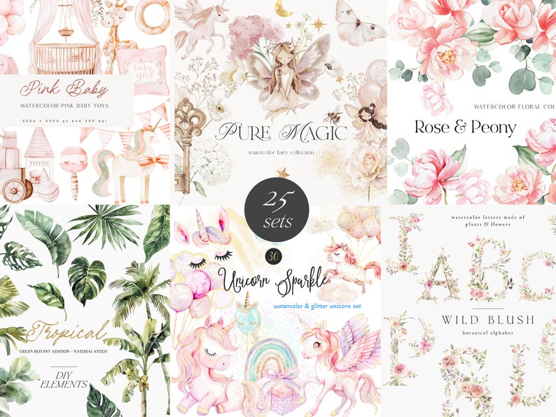 Barn- och blommigt sommarpaket - Pangea Azure-paket - Barnrumspaket - Blommigt paket bild 2