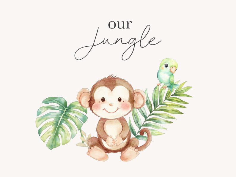 Cute Jungle Clipart Cute Animals Nursery Clipart Baby Animals Sleepy Animals Jungle Clipart for