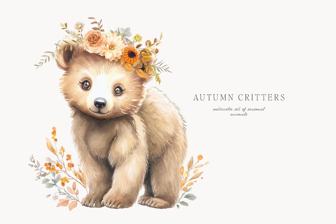 Watercolor Autumn Animals Clipart - Woodland Animals Clipart ...