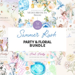 Aquarel ZomerBundel - Feestbundel - Bloemenbundel - Pangea Azure Summer Library - Kinderbundel