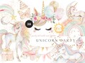 Unicorn Party Clipart - Pastel Unicorns - Watercolor Unicorn Collection - Party Invitation Clipart