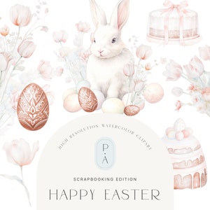 Easter Elements Clipart Set - Easter Items - Scrapbooking - Aquarel Easter Clipart - Snoep - Floral Borders - Onbeperkte uitgebreide licentie