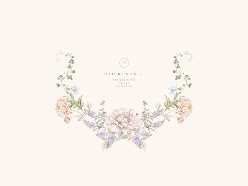 Watercolor Flora, Wildflower Wedding Invitation Clipart, Floral Frames, Watercolor Crest, Wreath, Bouquets, Butterflies, Botanical clip art image 4