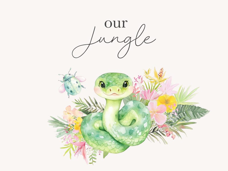 Cute Jungle Clipart Cute Animals Nursery Clipart Baby Animals Sleepy Animals Jungle Clipart for