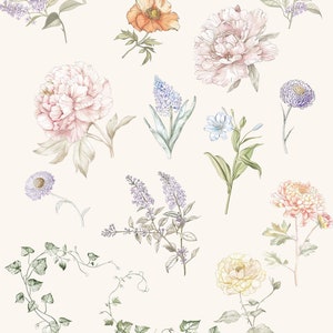 Watercolor Flora, Wildflower Wedding Invitation Clipart, Floral Frames, Watercolor Crest, Wreath, Bouquets, Butterflies, Botanical clip art image 2