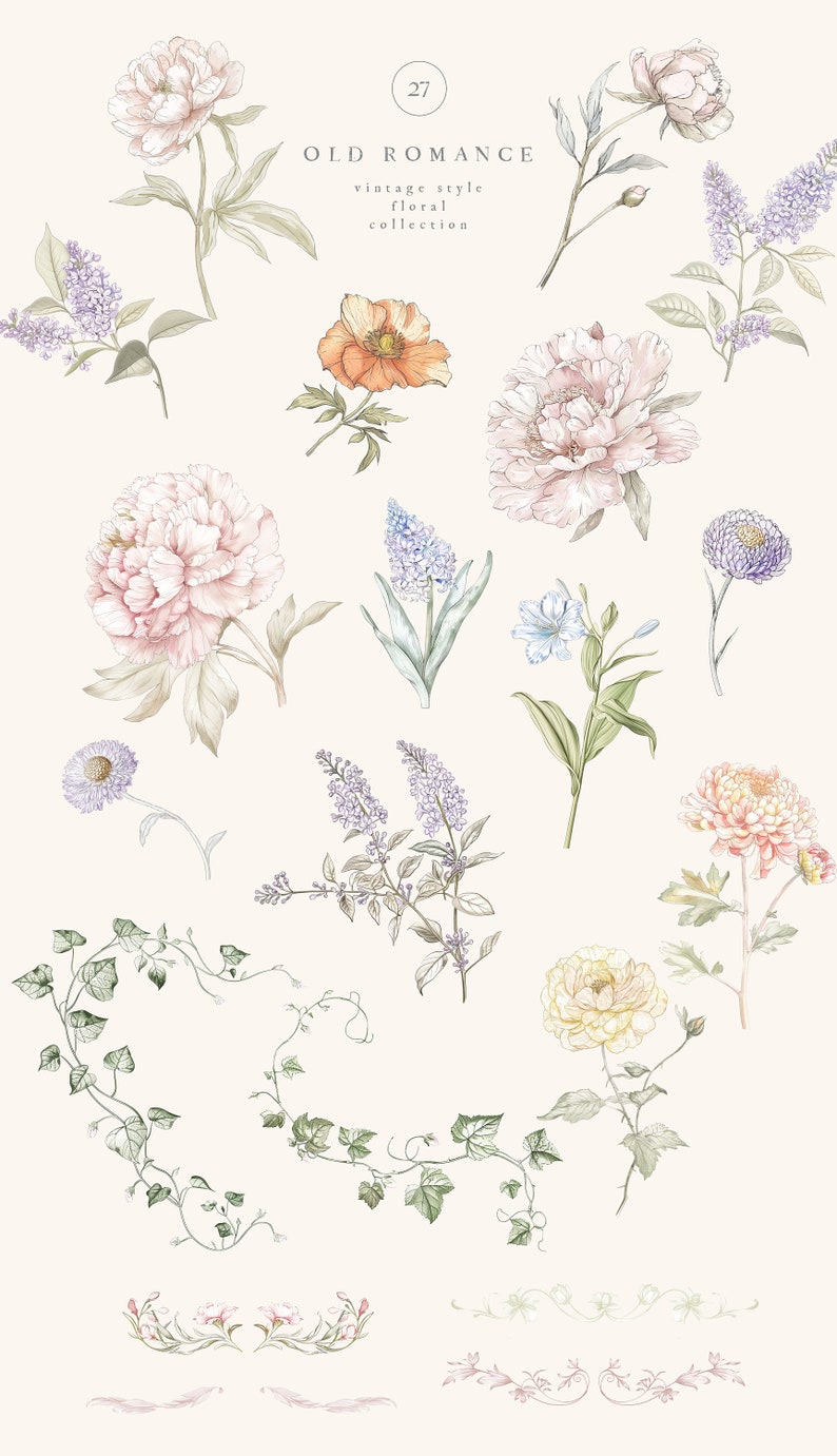Watercolor Flora, Wildflower Wedding Invitation Clipart, Floral Frames, Watercolor Crest, Wreath, Bouquets, Butterflies, Botanical clip art image 2