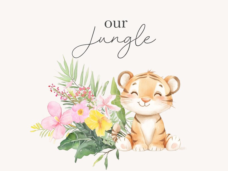 Cute Jungle Clipart Cute Animals Nursery Clipart Baby Animals Sleepy Animals Jungle Clipart for
