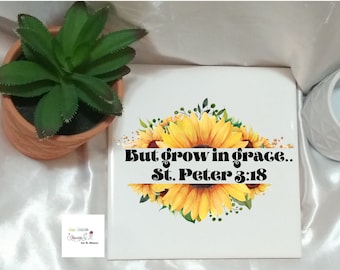 But Grow In Grace Ceramic tile