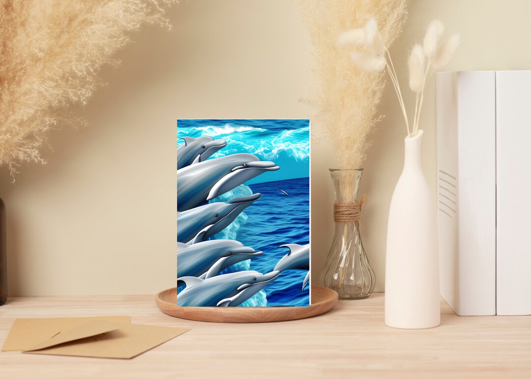 Dolphins Greeting Card - Etsy